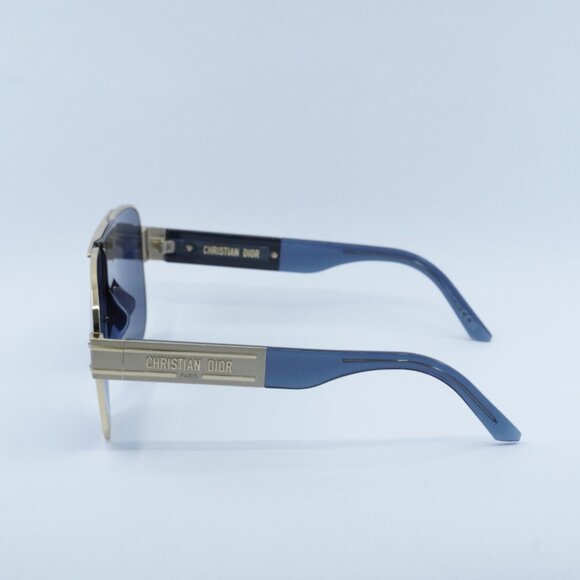 Dior DIORSIGNATURE A3U B0B0 Sunglasses Gold Aviator Frame, Blue Lenses